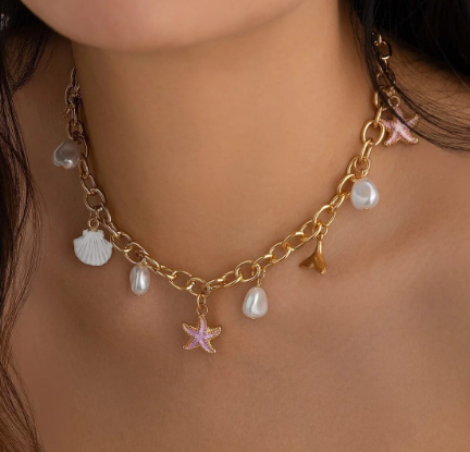 Pearl star neckpiece