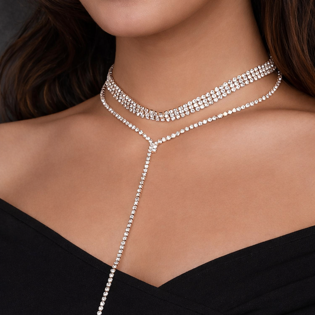 Infinity Drop Choker with Earrings