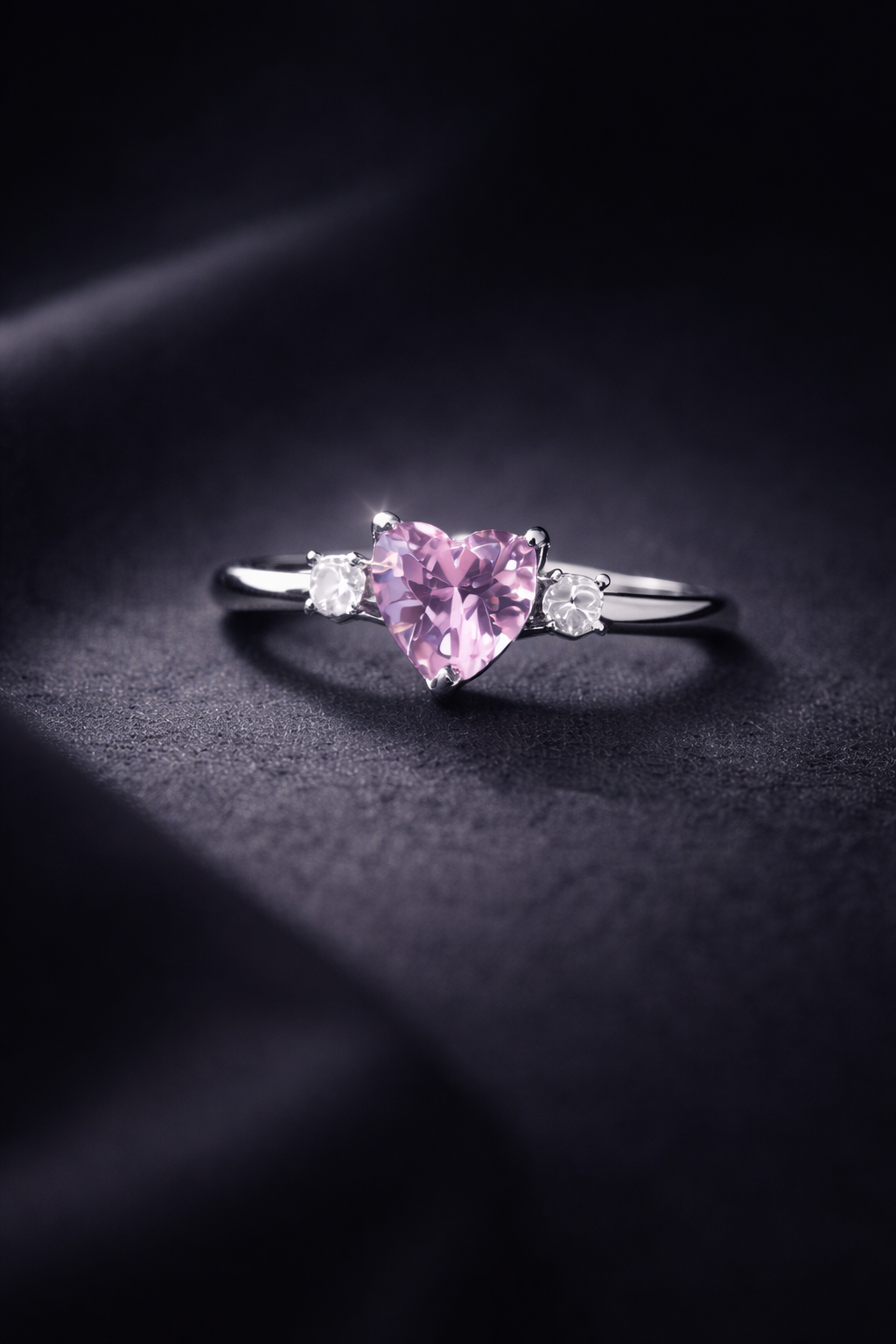 Heart-Cut Pink Stone Ring