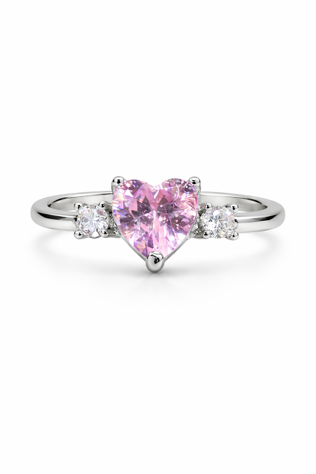 Heart-Cut Pink Stone Ring