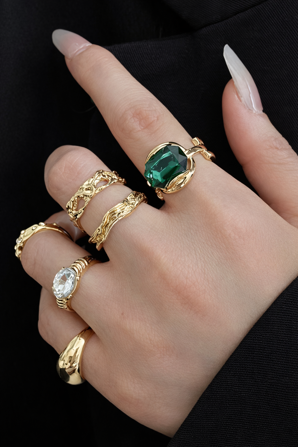 6-Ring Rhinestone Set