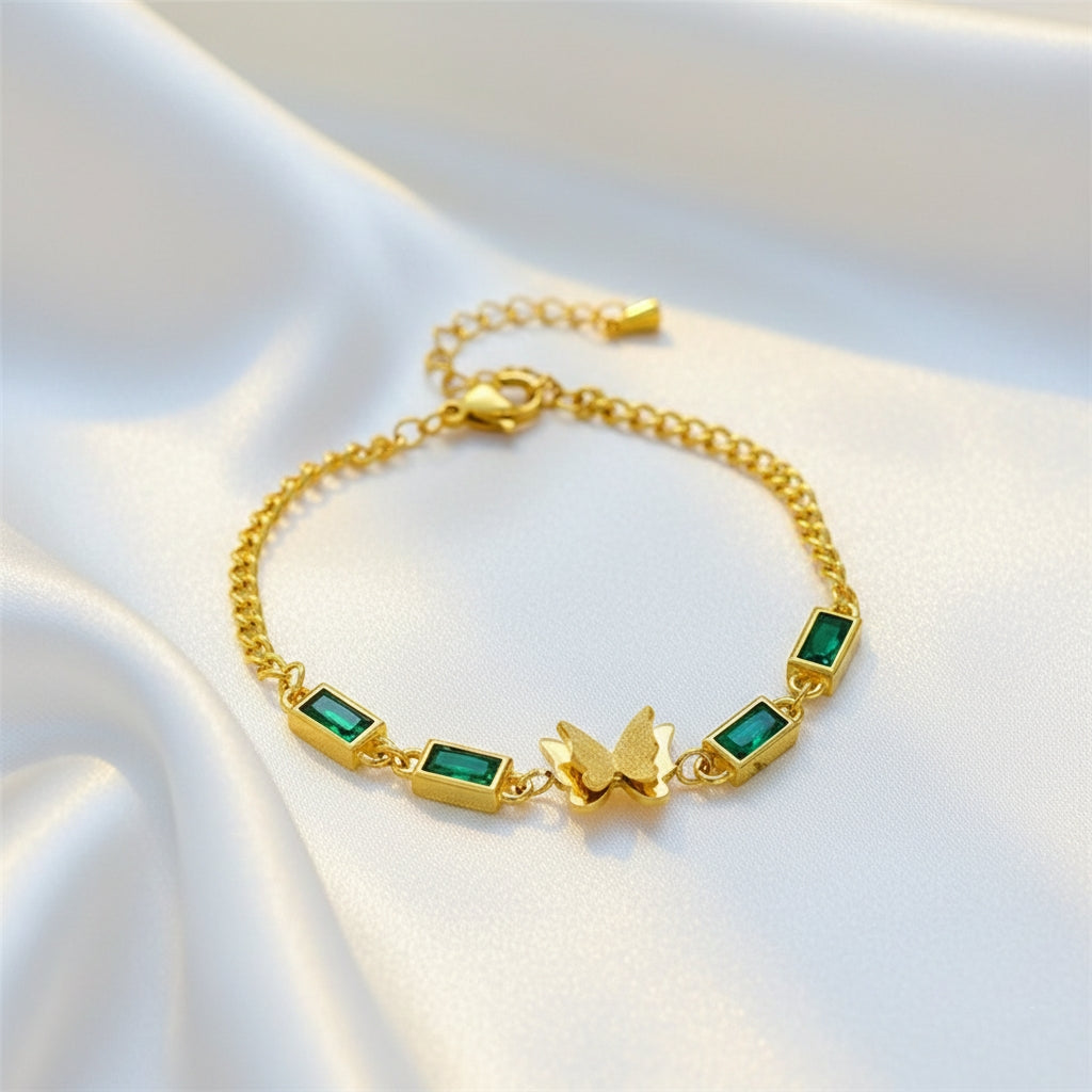 Emerald Butterfly Bracelet