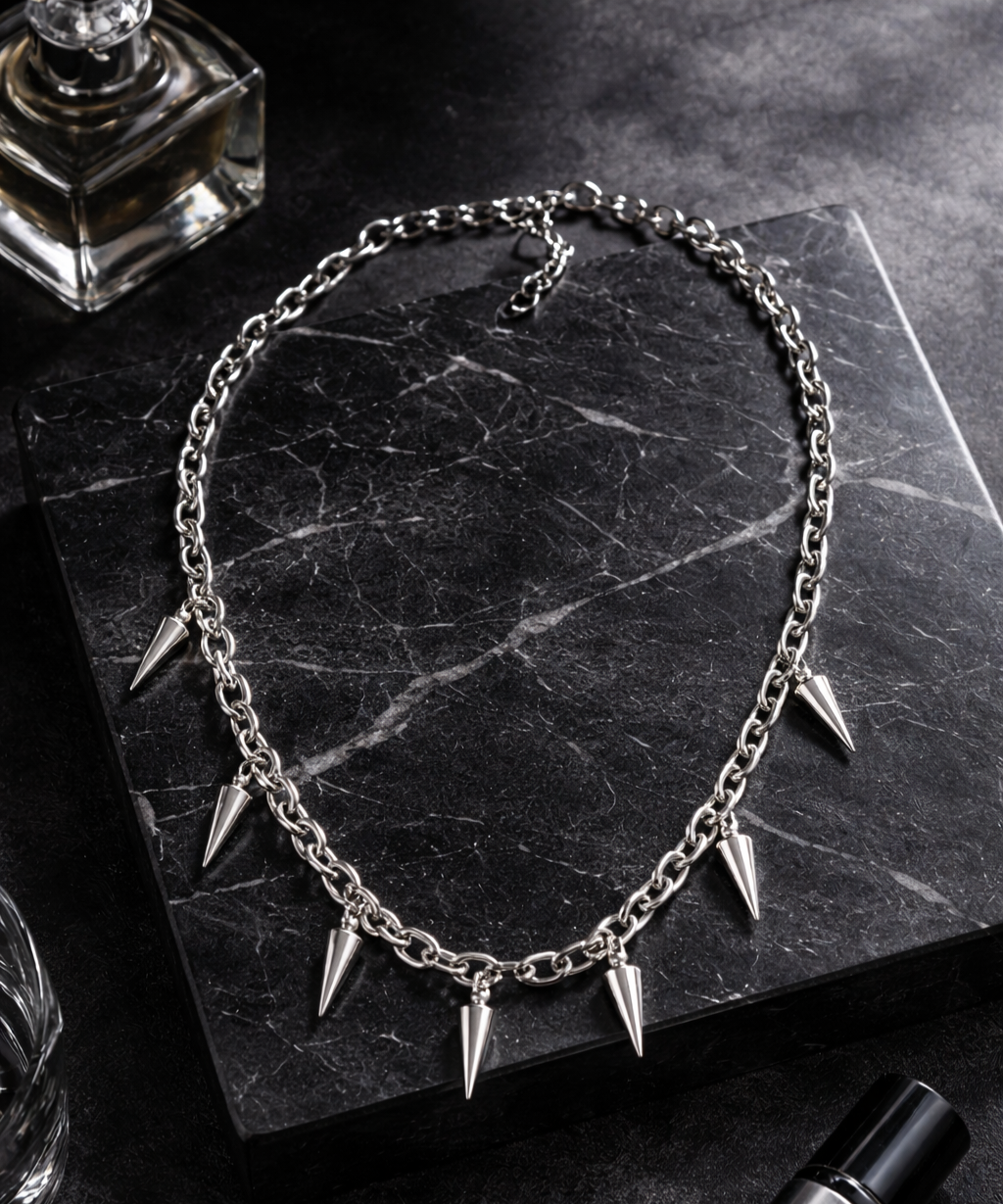 Spike Charm Chain Necklace