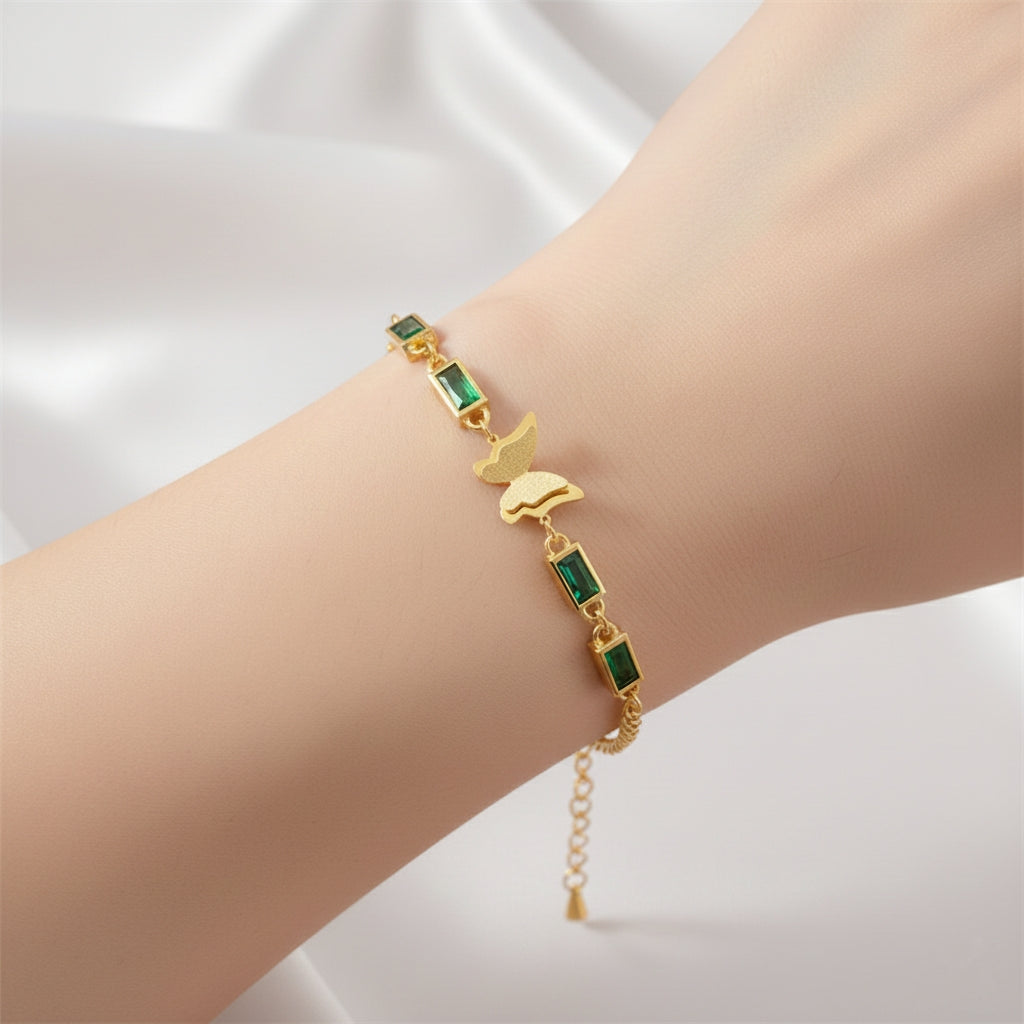 Emerald Butterfly Bracelet