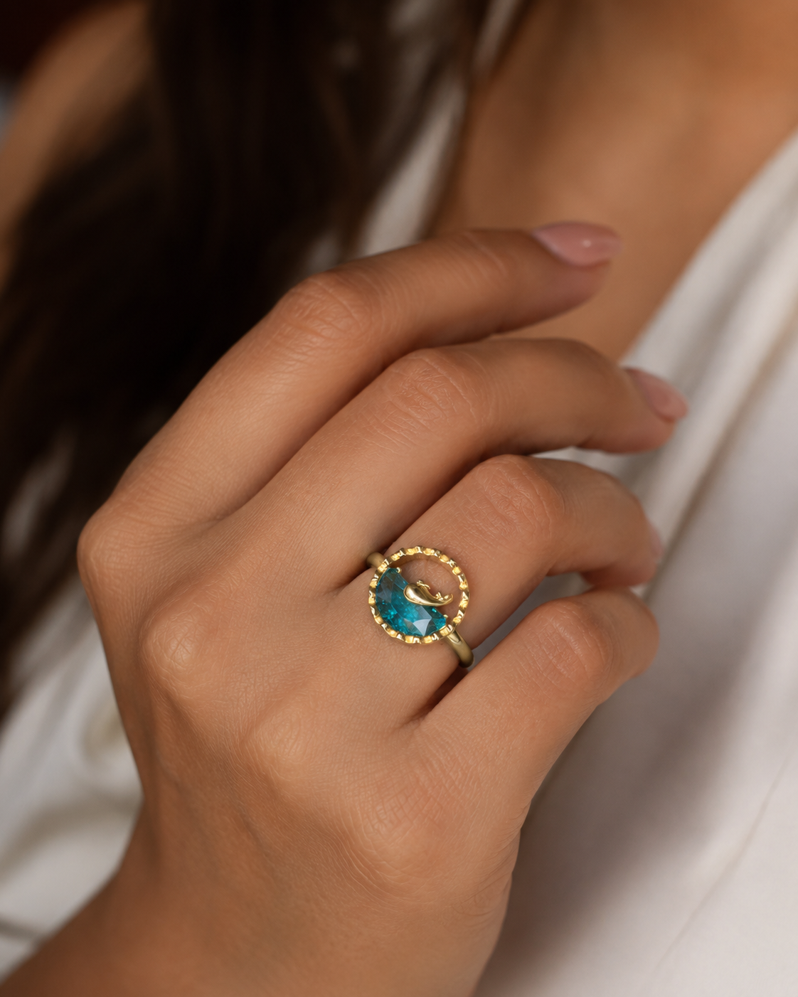 Blue Lagoon Whale Ring
