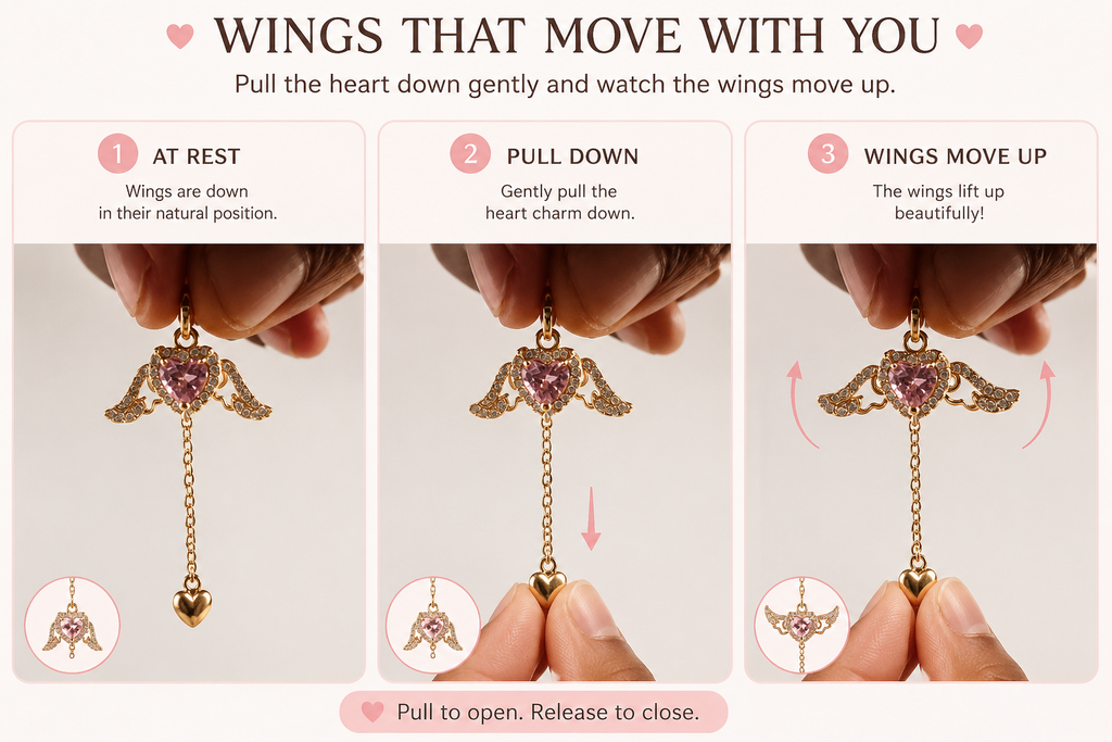 Cupid's Heart Wing Pendant