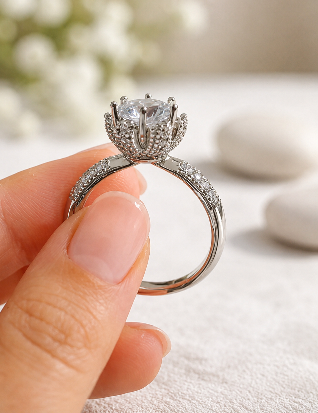 Snow Petal Ring