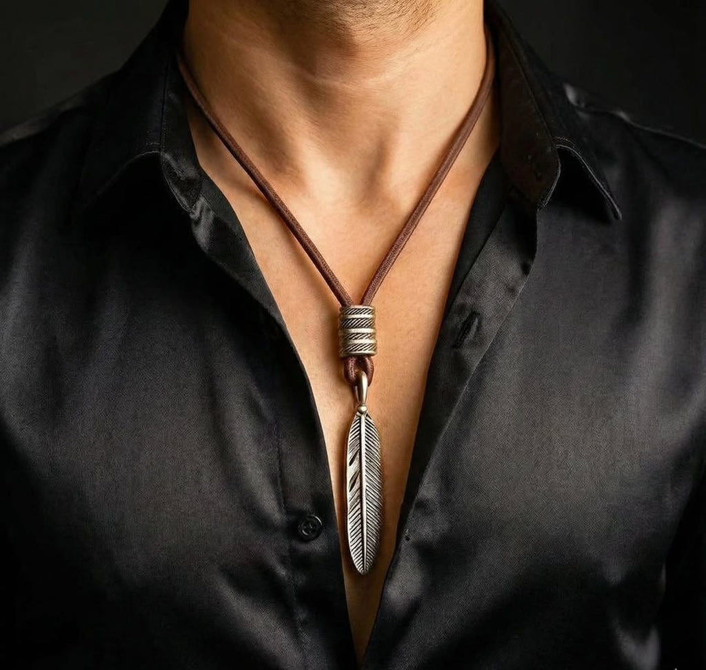 Rustic Feather Pendant