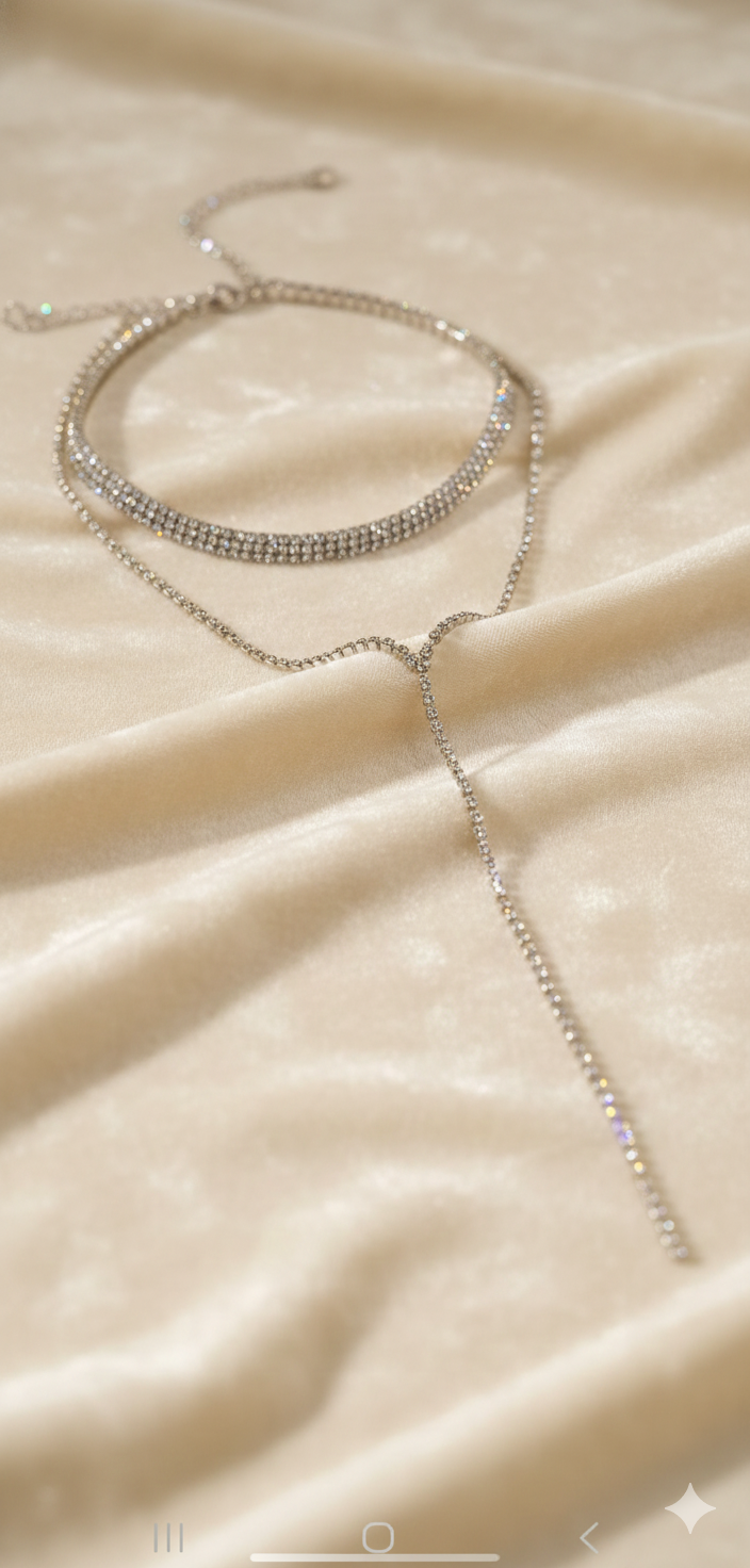 Infinity Drop Choker with Earrings