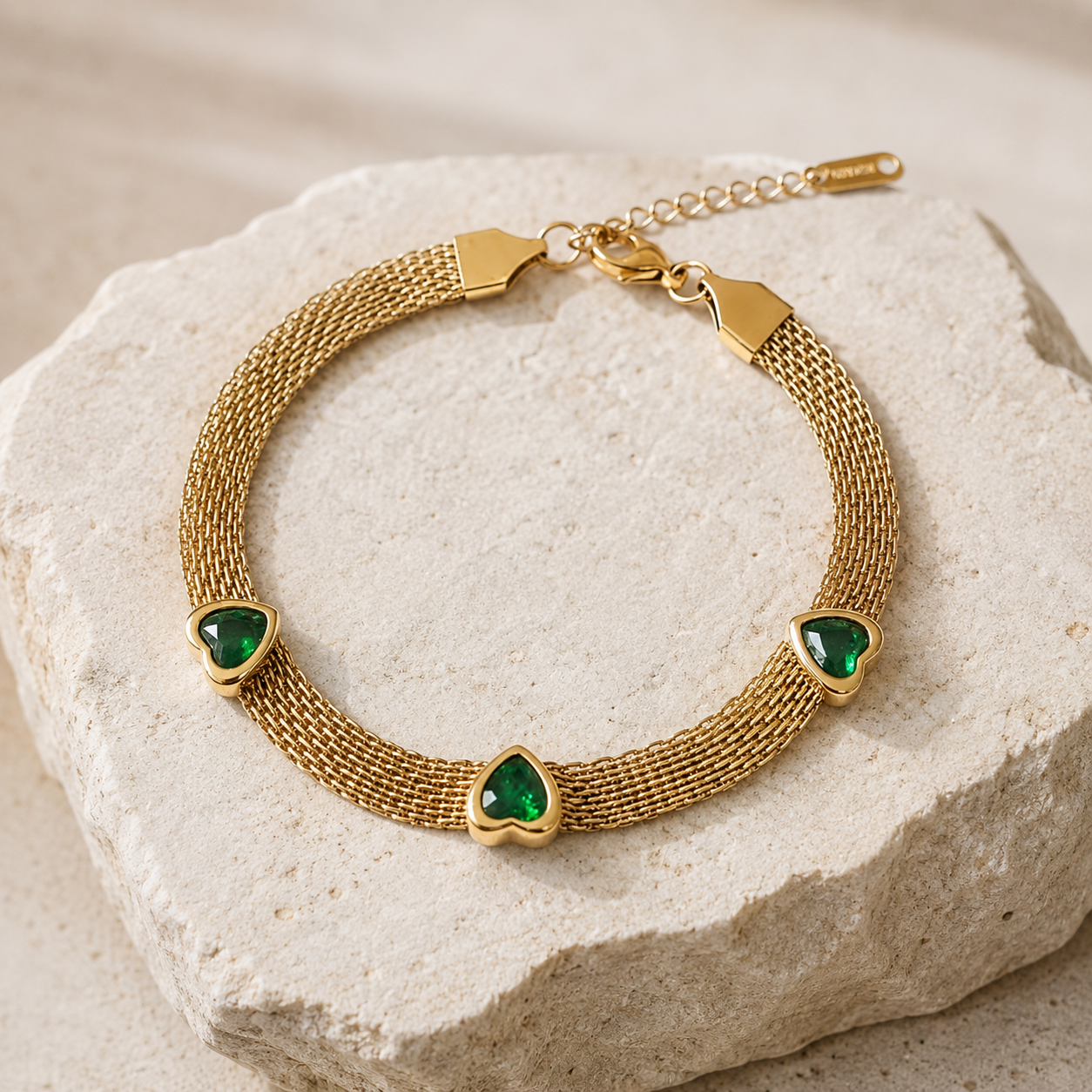 Emerald Hearts Bracelet