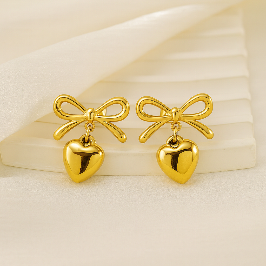 Golden heart drops