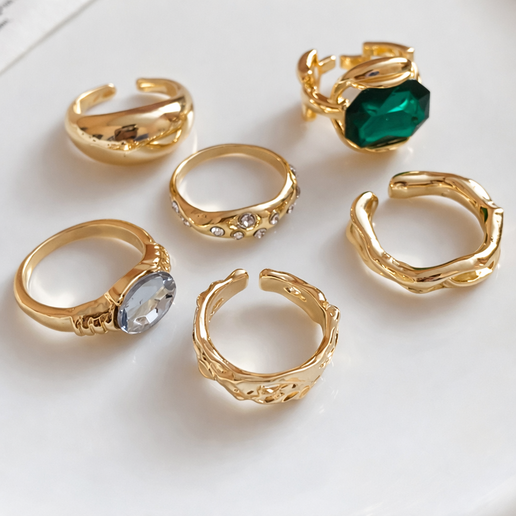 6-Ring Rhinestone Set
