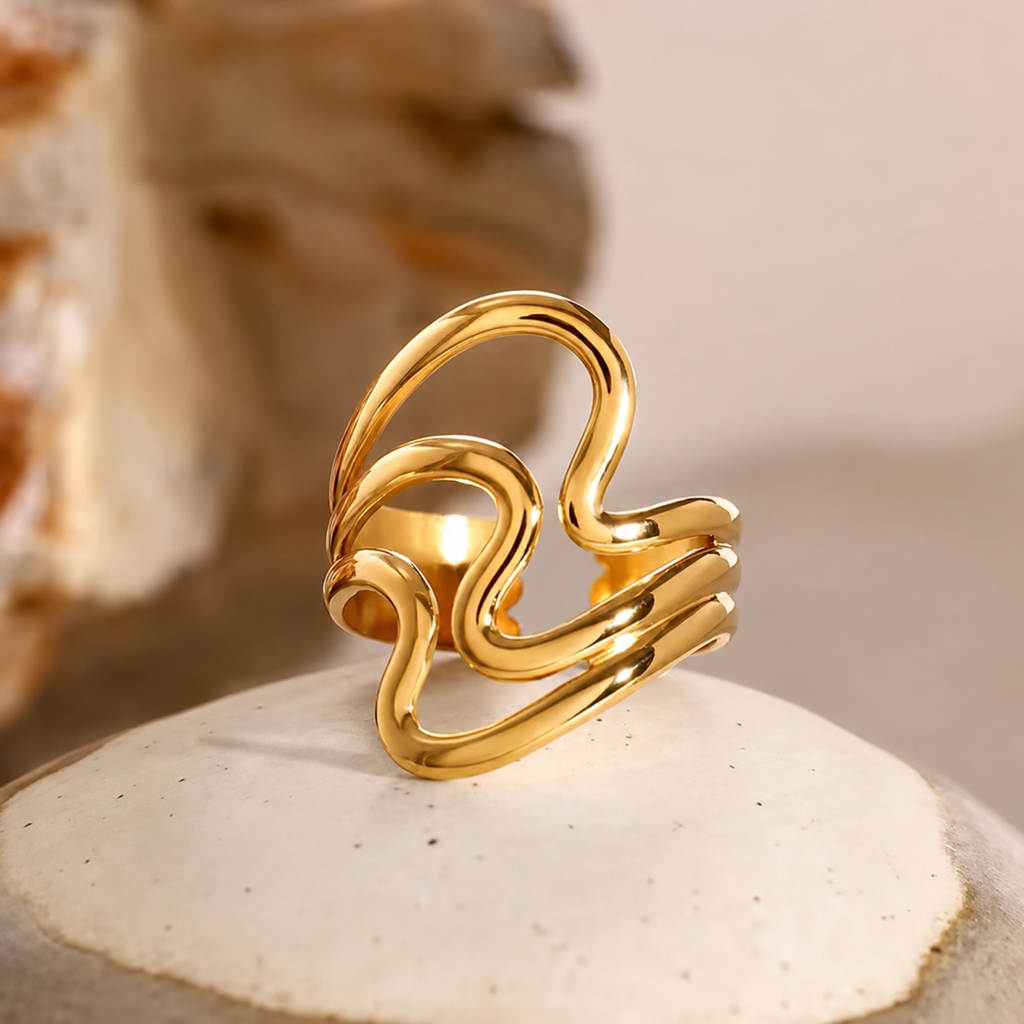 Wave Statement Ring