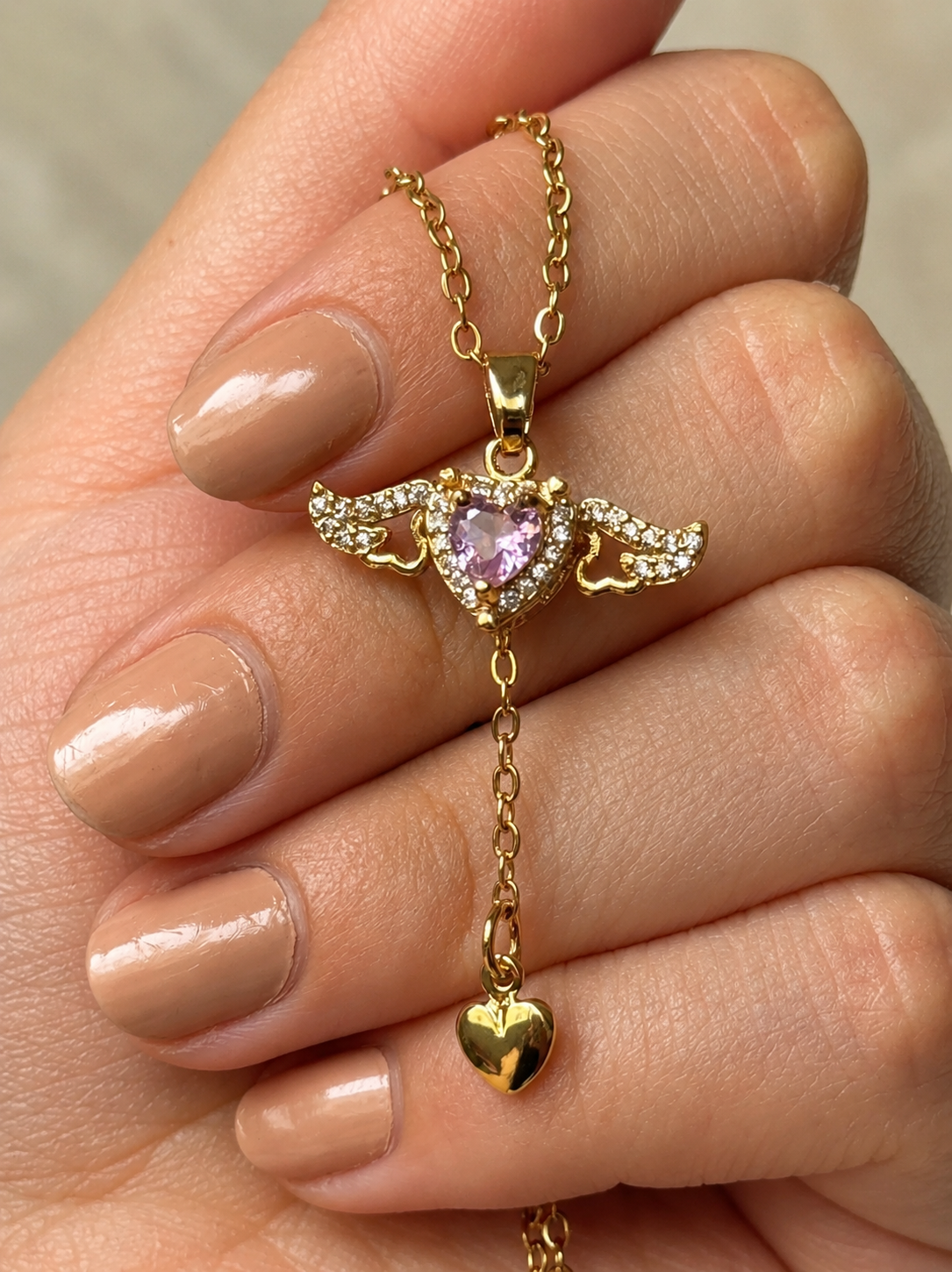 Cupid's Heart Wing Pendant