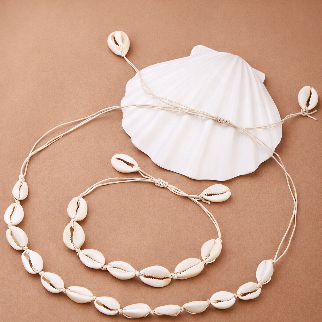 Seashell Cord Jewelry Set