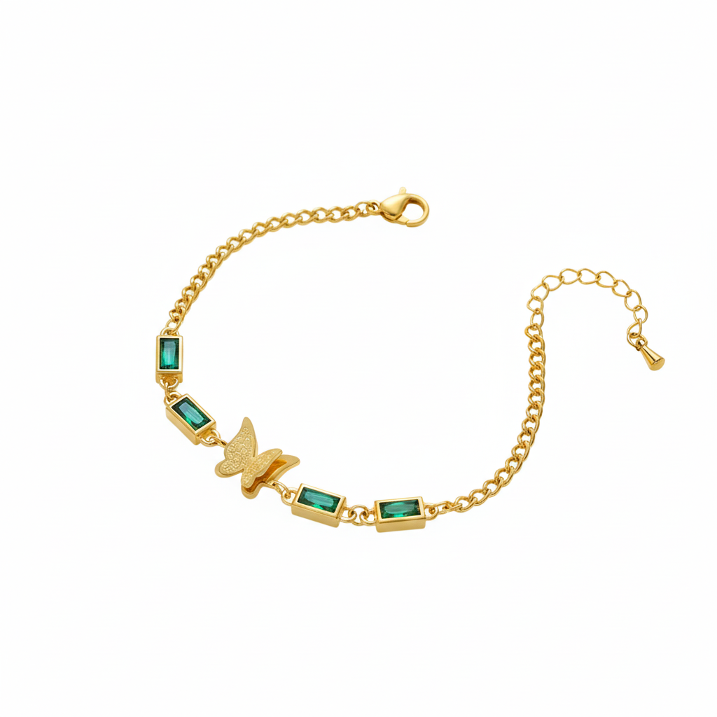 Emerald Butterfly Bracelet